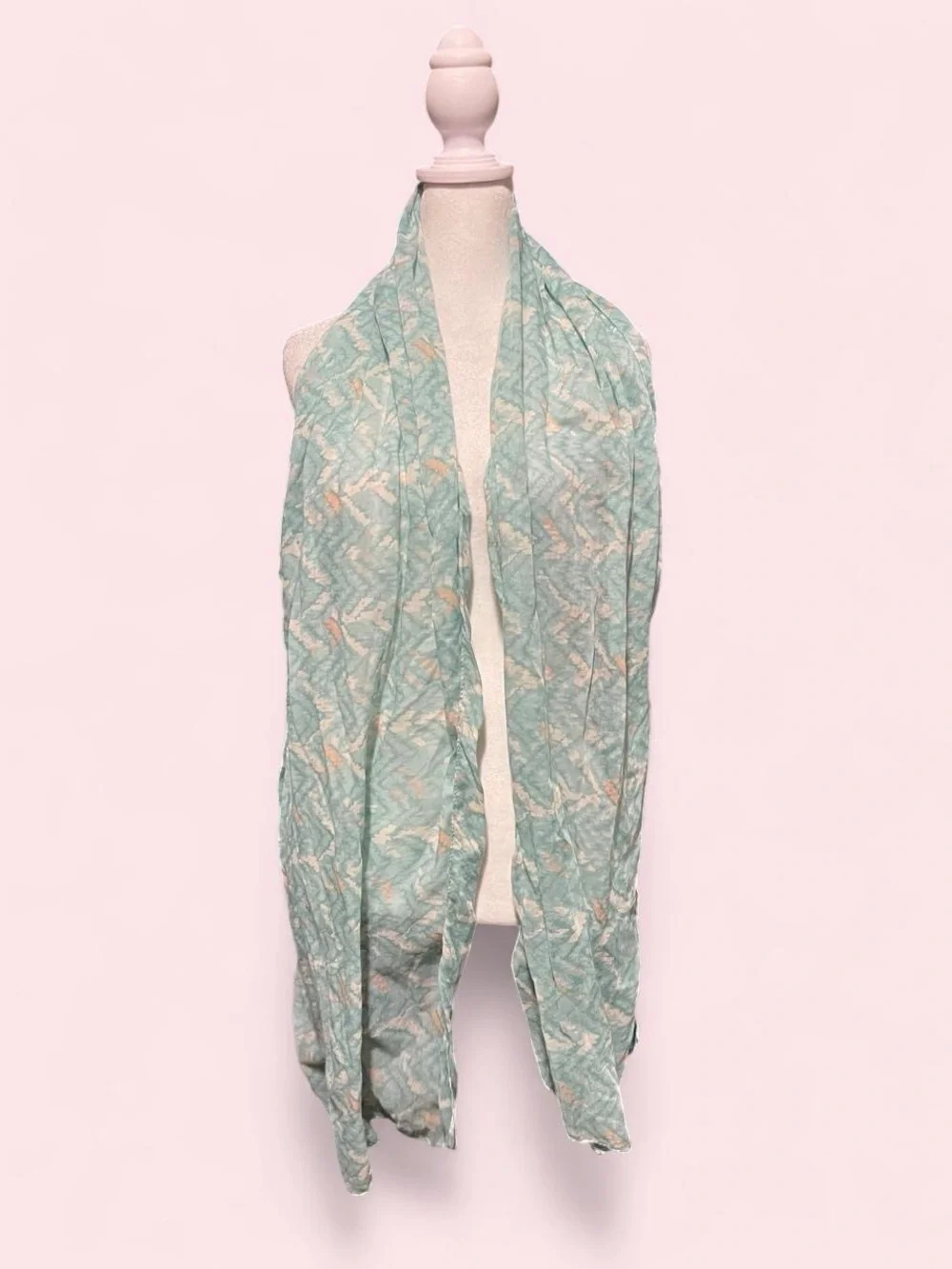 Light Teal Printed Scarf - Women Accessories